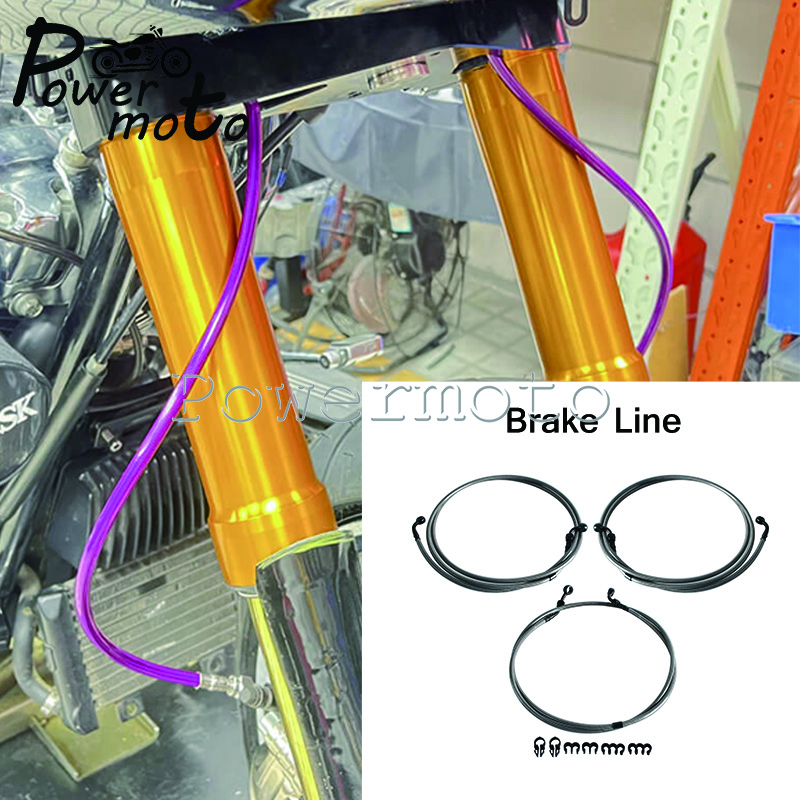Braided Line - Motorcycle Extended Brake Lines For Harley