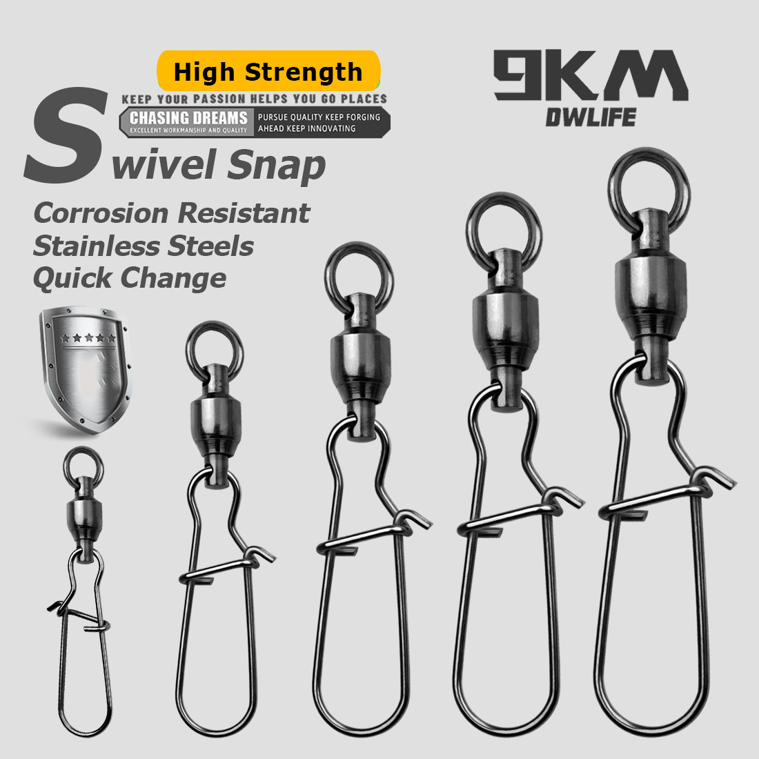 9KM 10PCS Ball Bearing Swivel  – Monofilament Line Bewertung und Preis