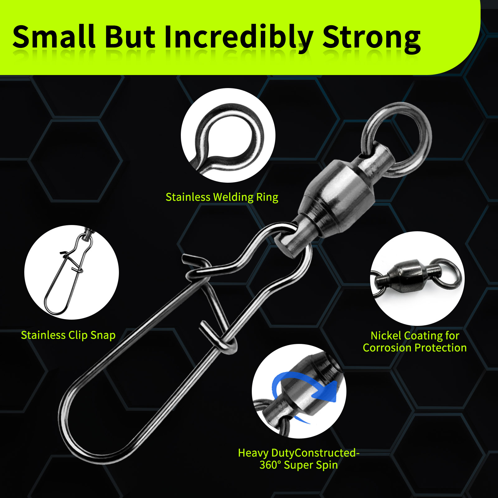 9KM 10PCS Ball Bearing Swivel  – Monofilament Line Bewertung und Preis