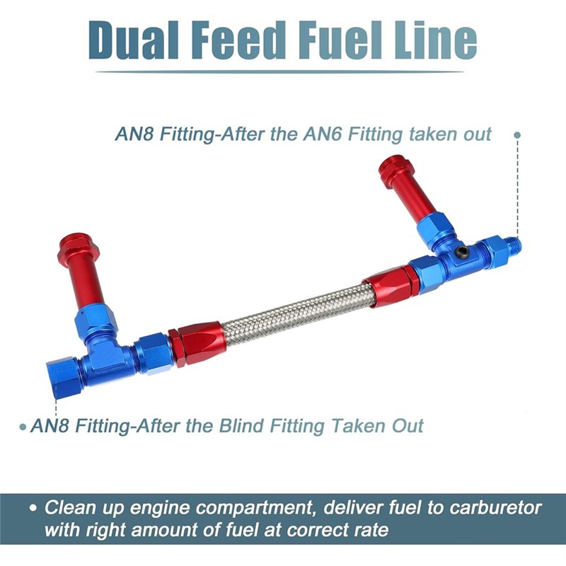 8AN Dual Feed Fuel Line To 7/8 – Braided Line Bewertung und Preis